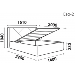 Кровать с подъемным механизмом "Ева-2" 1400х2000